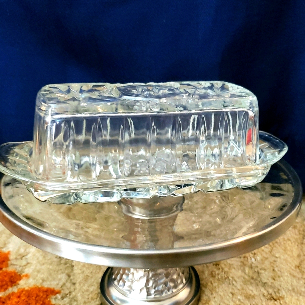 Cut Crystal Butter Dish